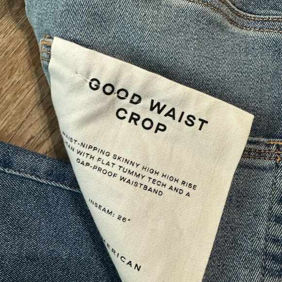 NWT Good American Good Waist Crop Jeans Womens 10/30 High Rise Medium Wash - Picture 4 of 6